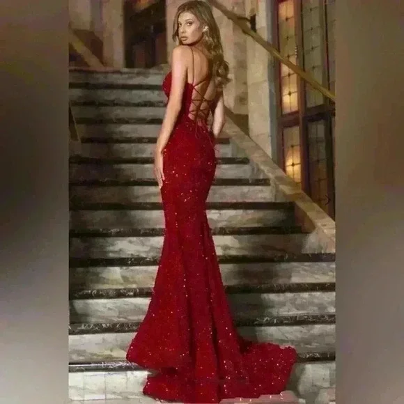 NWT red glitter dress - Picture 3 of 5